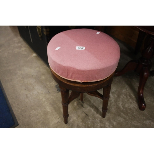 337 - GEORGIAN REVOLVING PIANO STOOL