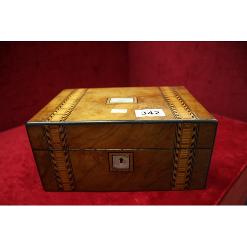 342 - ANTIQUE WOODEN INLAID BOX