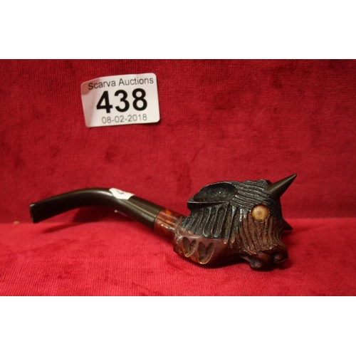 438 - CARVED BULL HEAD PIPE