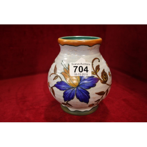 704 - HAND PAINTED VASE