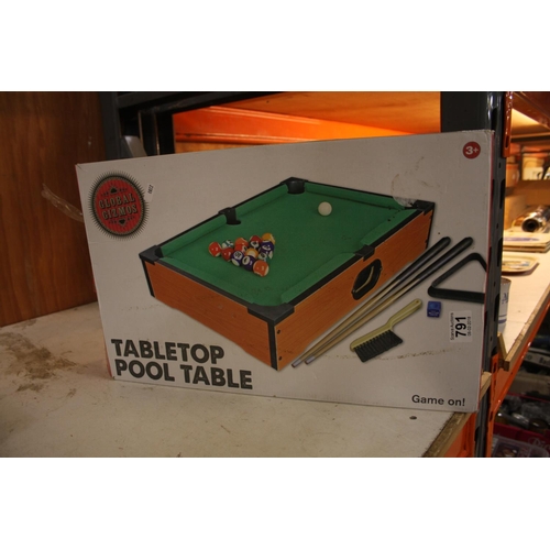 791 - TABLE TOP POOL TABLE