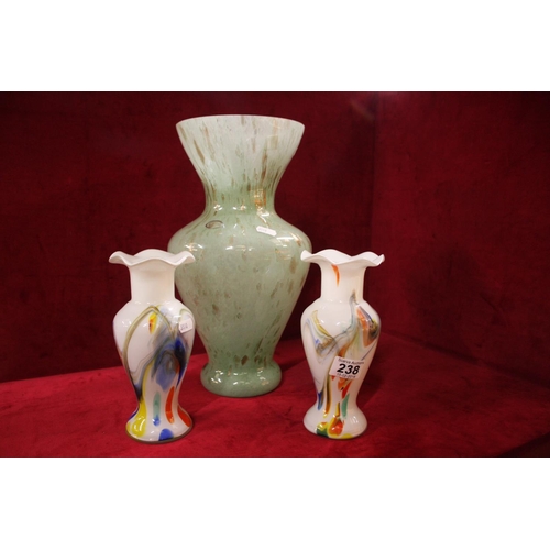 238 - 3 STUDIO ART VASES