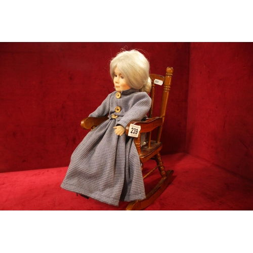 239 - DOLLS CHAIR WITH GRANNY DOLL