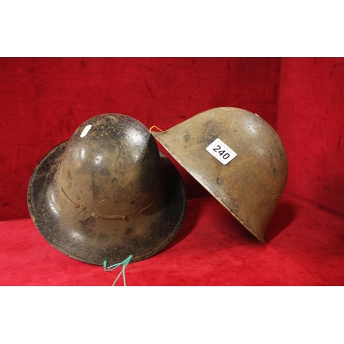 240 - 2 MILITARY HELMETS