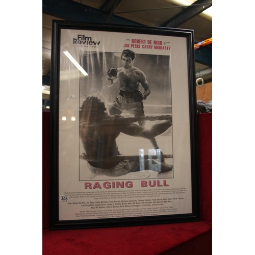 306 - RAGING BULL FILM FRAMED POSTER