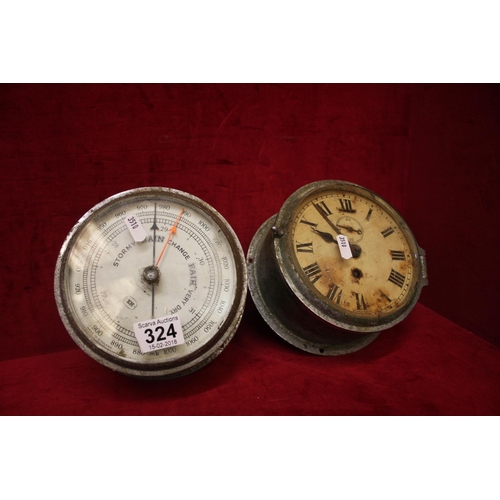 324 - SHIPS CLOCK & BAROMETER