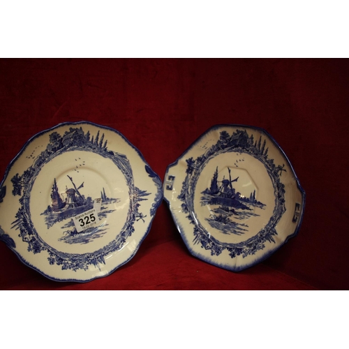 325 - PAIR OF VINTAGE ROYAL DOULTON NORFOLK CAKE PLATES