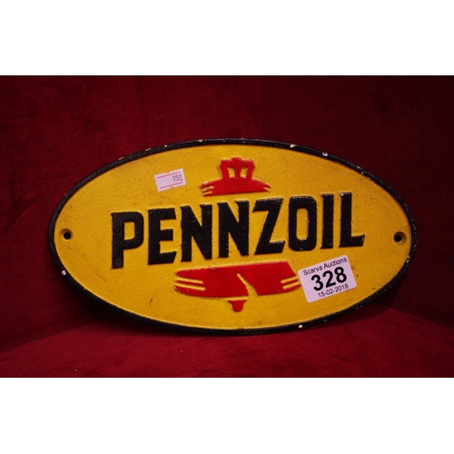 328 - PENNZOIL CAST IRON SIGN