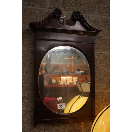 356 - ANTIQUE MAHOGANY MIRROR