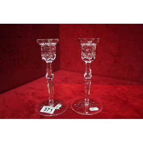 371 - PAIR OF WATERFORD CRYSTAL CANDLESTICKS