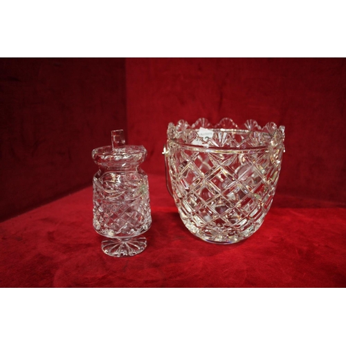 373 - GALWAY CRYSTAL ICE BUCKET & PRESERVE JAR