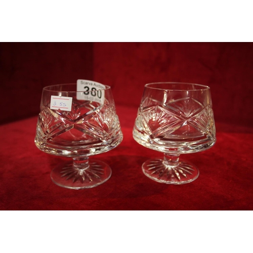 380 - PAIR OF IRISH CRYSTAL BRANDY GLASSES