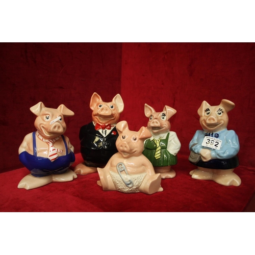 392 - SET OF 5 WADE MONEY BOX PIGS