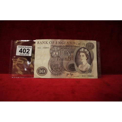 402 - BANK OF ENGLAND £10 NOTE