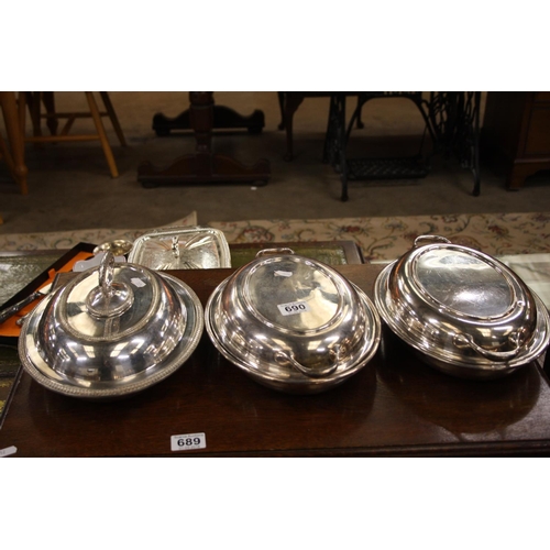 690 - SILVER PLATED SERVING DISHES