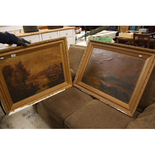 759 - ANTIQUE OIL PAINTINGS X 2