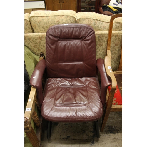 768 - LEATHER OFFICE CHAIR