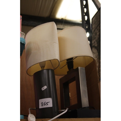 865 - TABLE LAMPS X 2