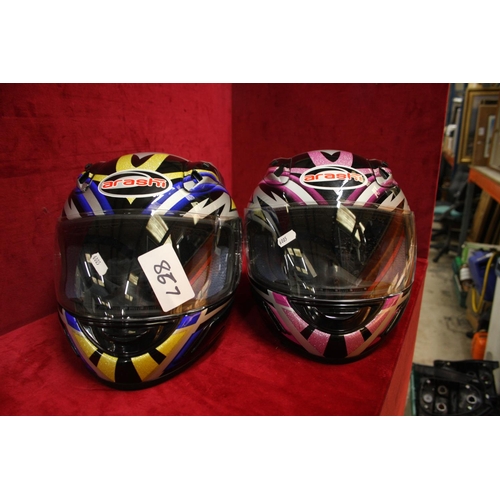 867 - PAIR OF CHILDS MOTORBIKE HELMETS