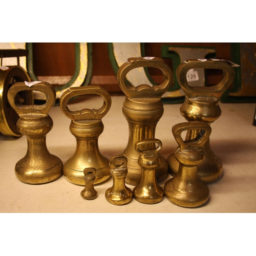 158 - LOT OF BRASS WEIGHTS