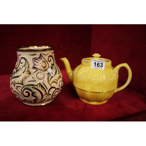 163 - SADDLER TEA POT & VASE