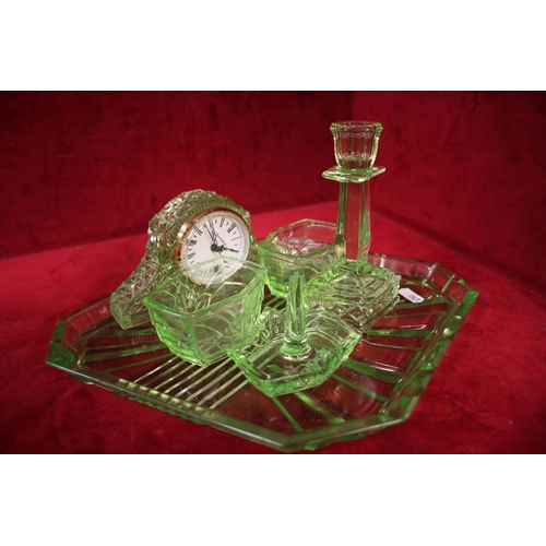 167 - GREEN DRESSING TABLE SET