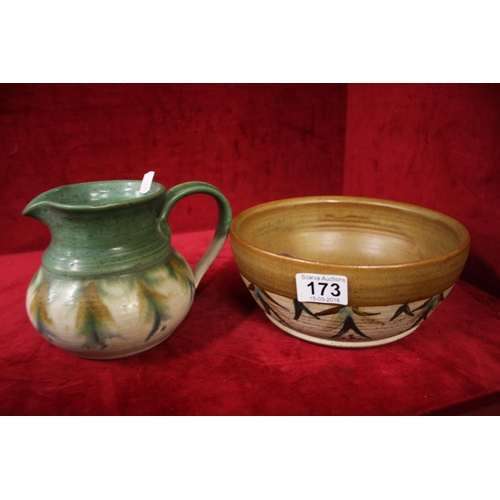 173 - TULLYLISH JUG & POTTERY BOWL