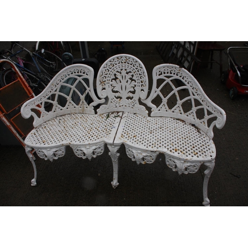 64 - WHITE CAST GARDEN SEAT