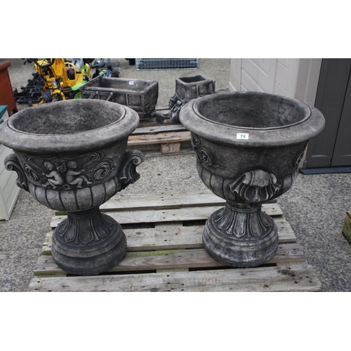 75 - 2 LARGE PLANTERS