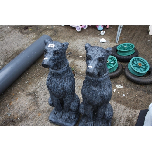 91 - PAIR OF CONCRETE DOGS