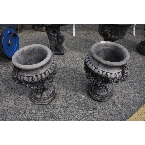 51 - PAIR OF CONCRETE URNS