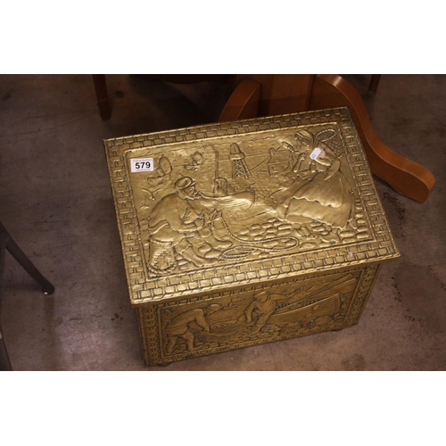 579 - BRASS LOG BOX