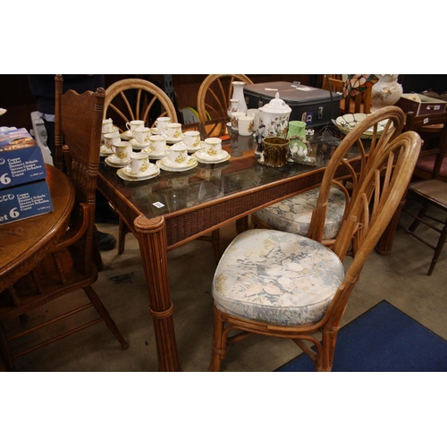 594 - GLASS TOP TABLE & 4 CHAIRS