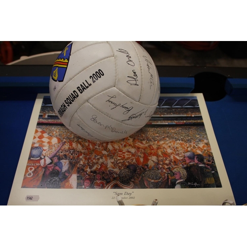 614 - SIGNED ARMAGH FOOTBALL & PRINT