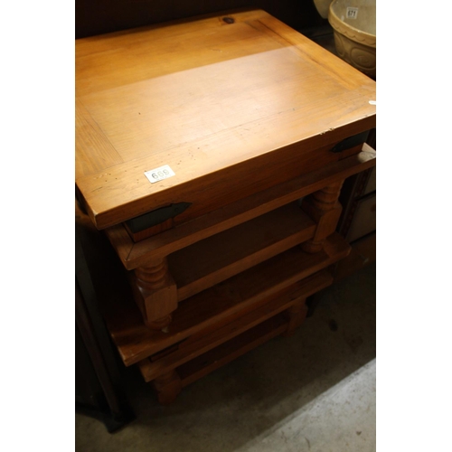 669 - PAIR OF PINE LAMP TABLES