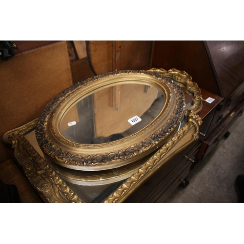 687 - 2 GILT FRAMED MIRRORS