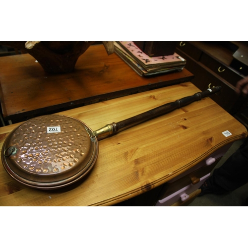 702 - COPPER BED WARMER