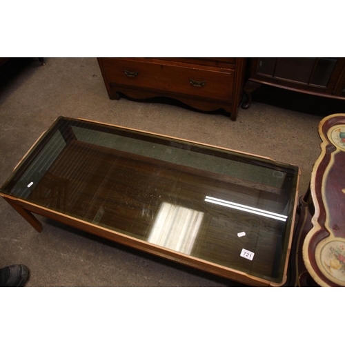 721 - GLASS TOP COFFEE TABLE