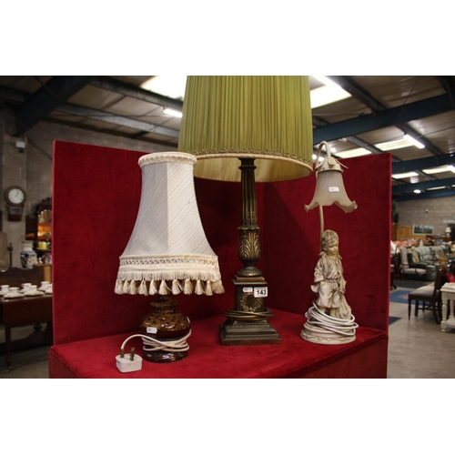 143 - 3 TABLE LAMPS