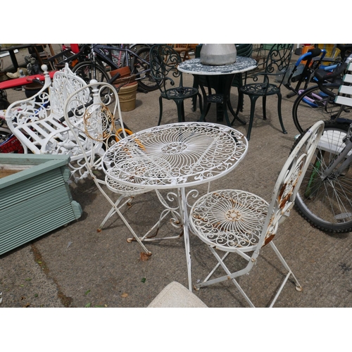 83 - METAL PATIO TABLE & CHAIRS