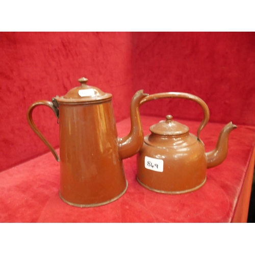 849 - 2 ENAMEL POTS