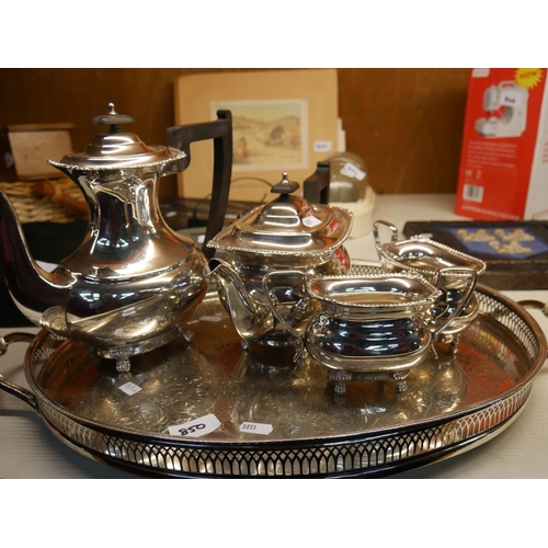 850 - SILVER PLATE TRAY & TEA SERVICE