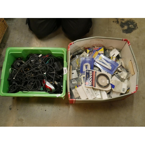 876 - 2 BOXES OF ELECTRICAL ITEMS