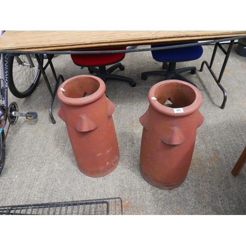 93 - PAIR OF TERRACOTTA CHIMNEY POTS