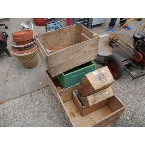 112 - LOT OF WOODEN CRATES