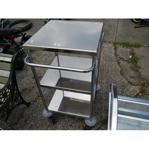 14 - STAINLESS STEEL TROLLEY