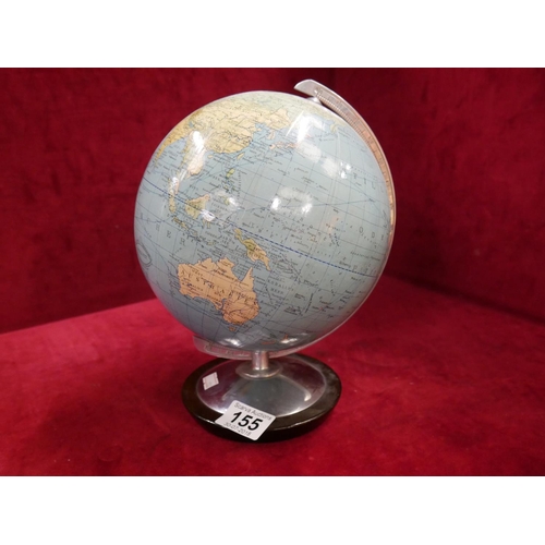 155 - VINTAGE GLOBE ON WOODEN BASE