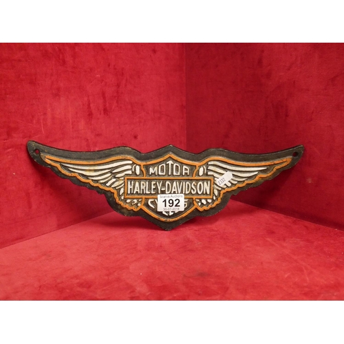 192 - HARLEY DAVIDSON METAL SIGN