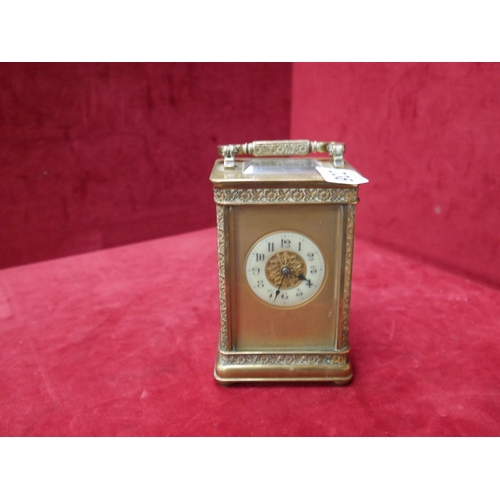 236 - BRASS CARRIAGE CLOCK