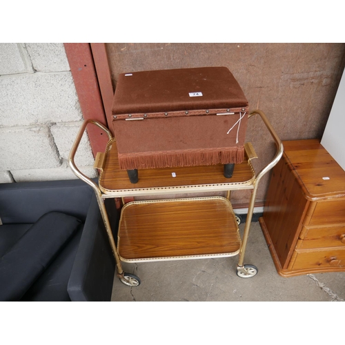 74 - TROLLEY & SEWING BOX